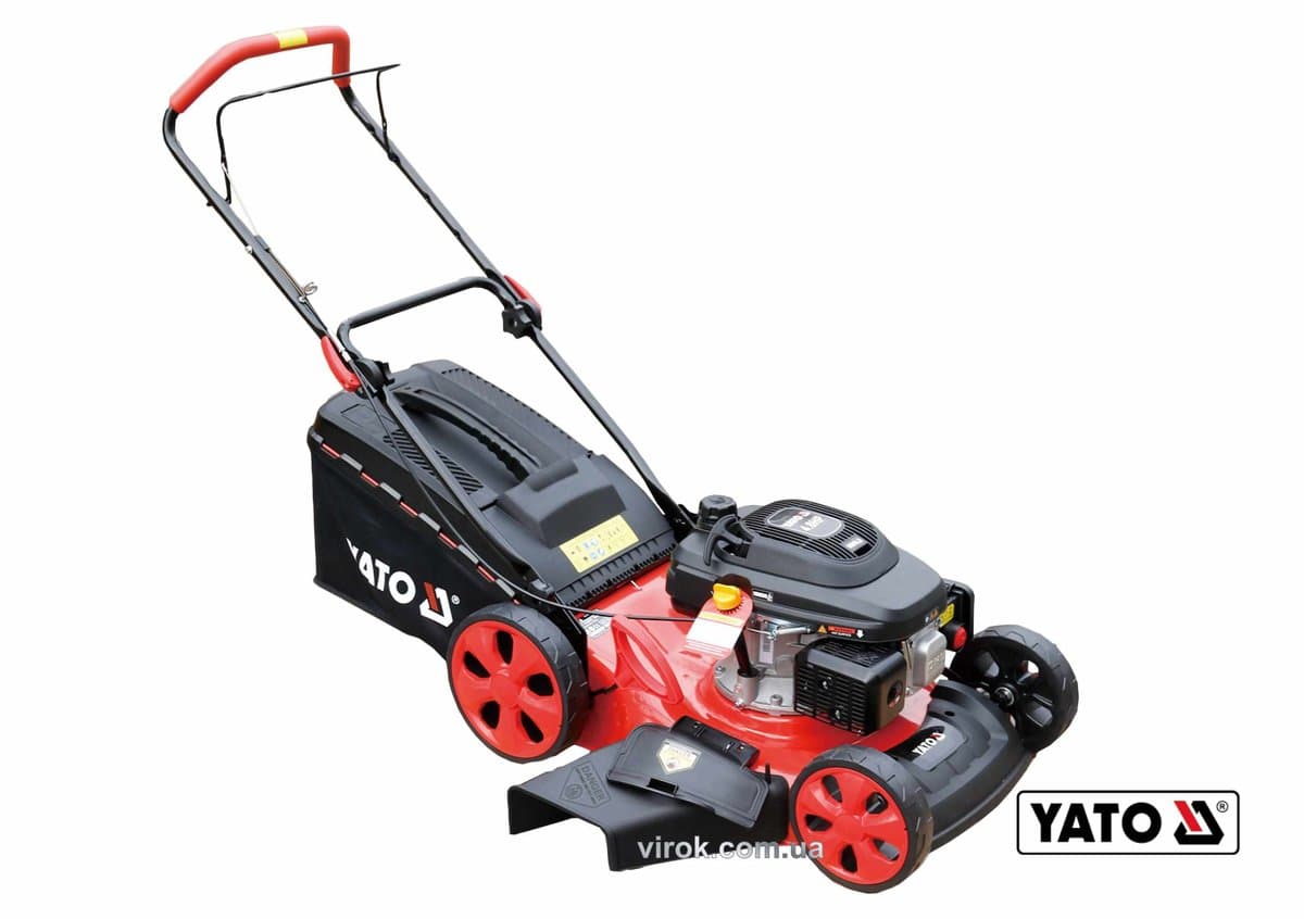 Газонокосарка бензинова YATO 3.5 кВт,196 см³, шир/вис покосу 510/25-70мм, 2800об/хв