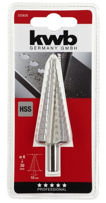 Свердло ступеневу 6-30 мм, хвостовик 10 мм, KWB (525830)