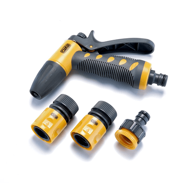 Набір: пістолет-розпилювач, конектори для шланга 1/2: 1/2 аквастоп, 1/2, адаптер 1/2+3/4 СИЛА