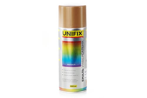 Емаль акрилова універсальна RAL 1036 Золото гл., 400мл UNIFIX
