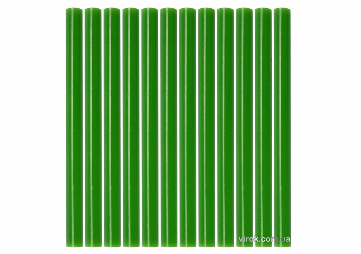 Стержні клейові YATO зелені : Ø=7,2 мм, L=100 мм, уп. 12 шт. [50]