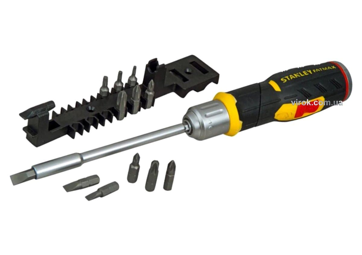 Викрутка реверсивна STANLEY "FatMax" : тріщатка, пістолетна ручка, підсвітка 12 (Набір/Шт)