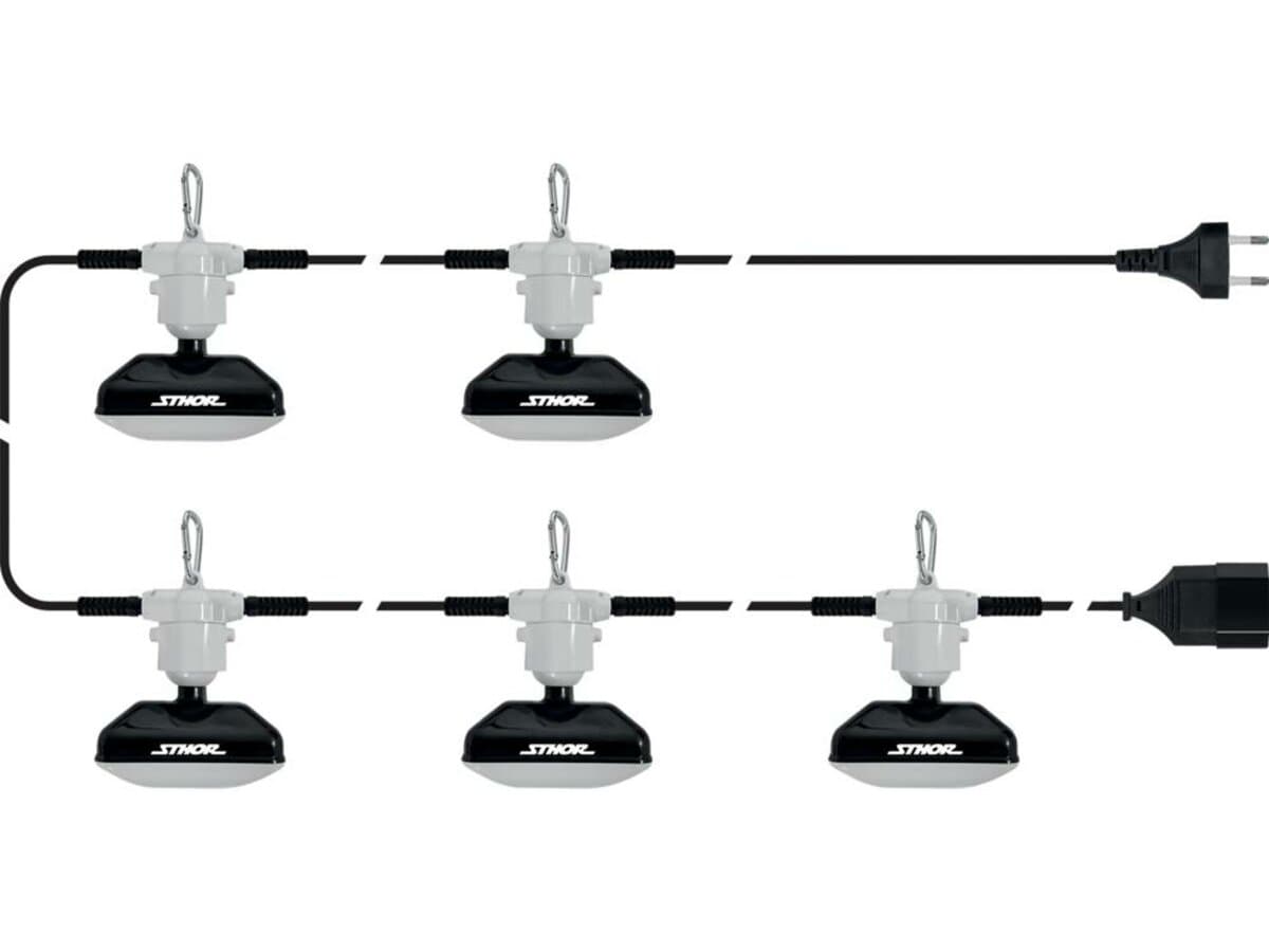 Прожектори COB-діодні 5 шт.з гачками STHOR 230V по 9Вт 900Lm 105х65 мм сполучені провідн l=15,4м(DW)