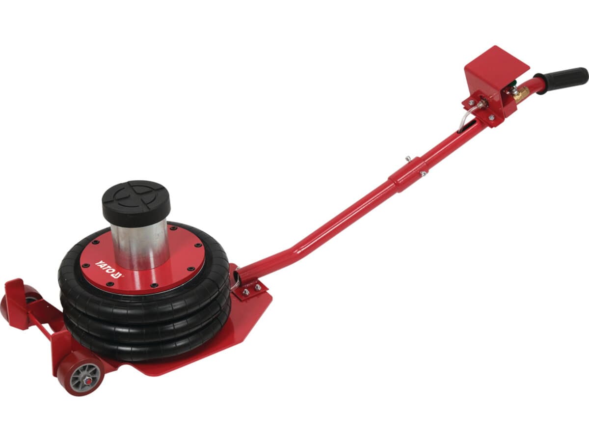 Домкрат пневматичний підкатний YATO навантаження- 4 т, межі підйому-15- 50 см, з дод. наставкою 8см.