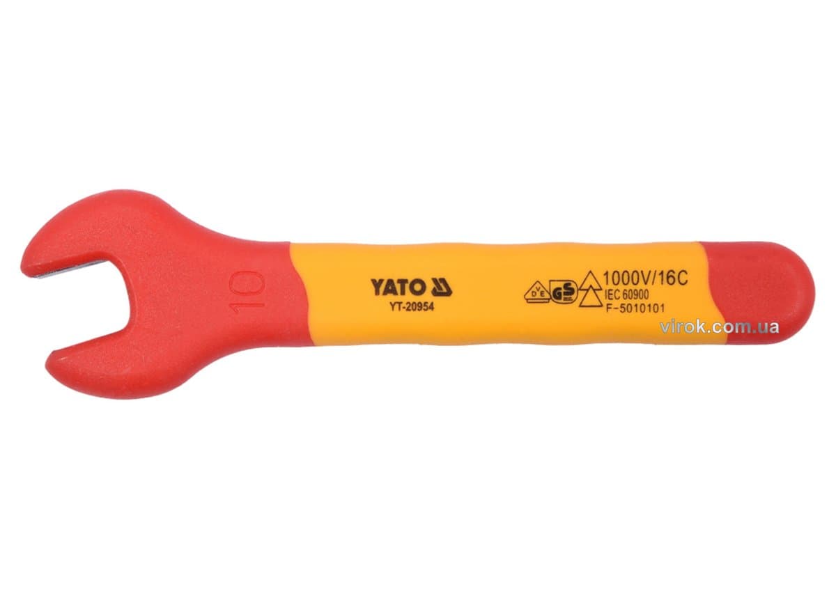 Ключ ріжковий електрика VDE YATO : М10 мм, до 1000V(DW)