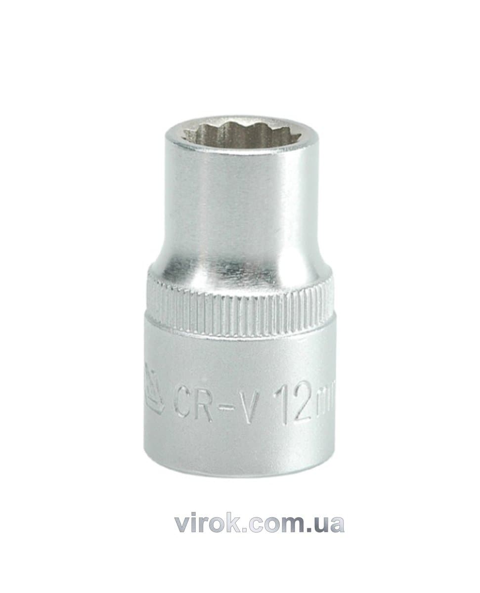 Головка торцева 12-гранна YATO : квадрат 1/2", М= 12 мм, L= 38 мм [12/120/240]