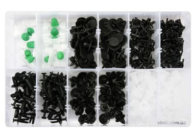 Шпинки для автосалоної обшивки BMW YATO, різні, 6 типорозмірів, 290 шт. [20]