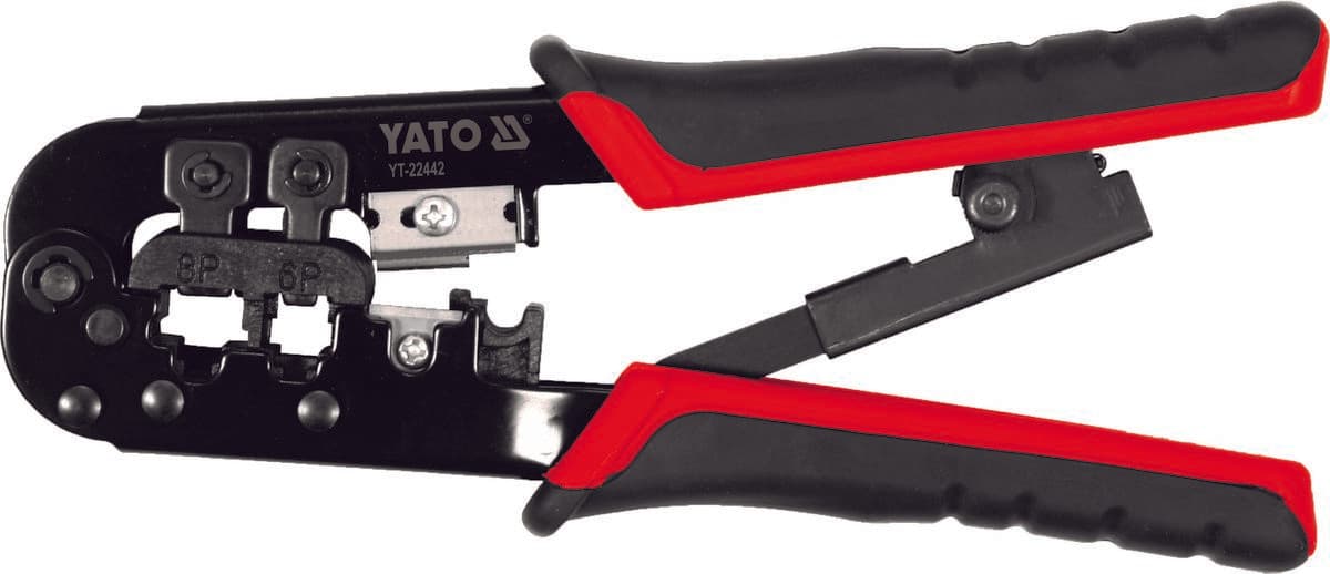 Кліщі для обтискання і зачистки кабелів YATO : RJ45, RJ11, L=190 мм [10/50]