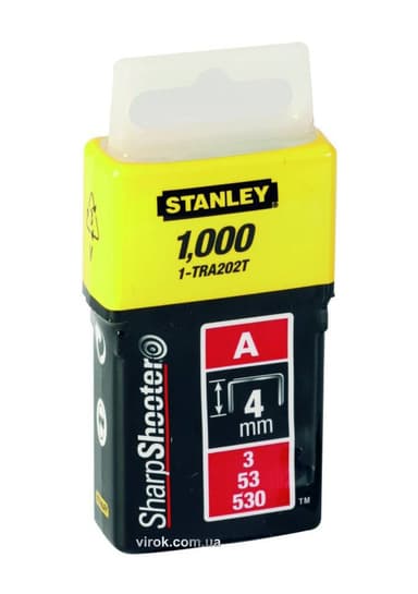 Скоба для степлера STANLEY "Light Duty" тип "А", h= 4 мм, 1000 шт.