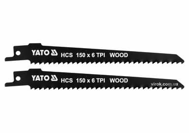 Полотна по дереву, до шаблевої пили YATO : l= 150 мм, h= 1 мм, 6 зубів/1", 2 шт. [50/200]