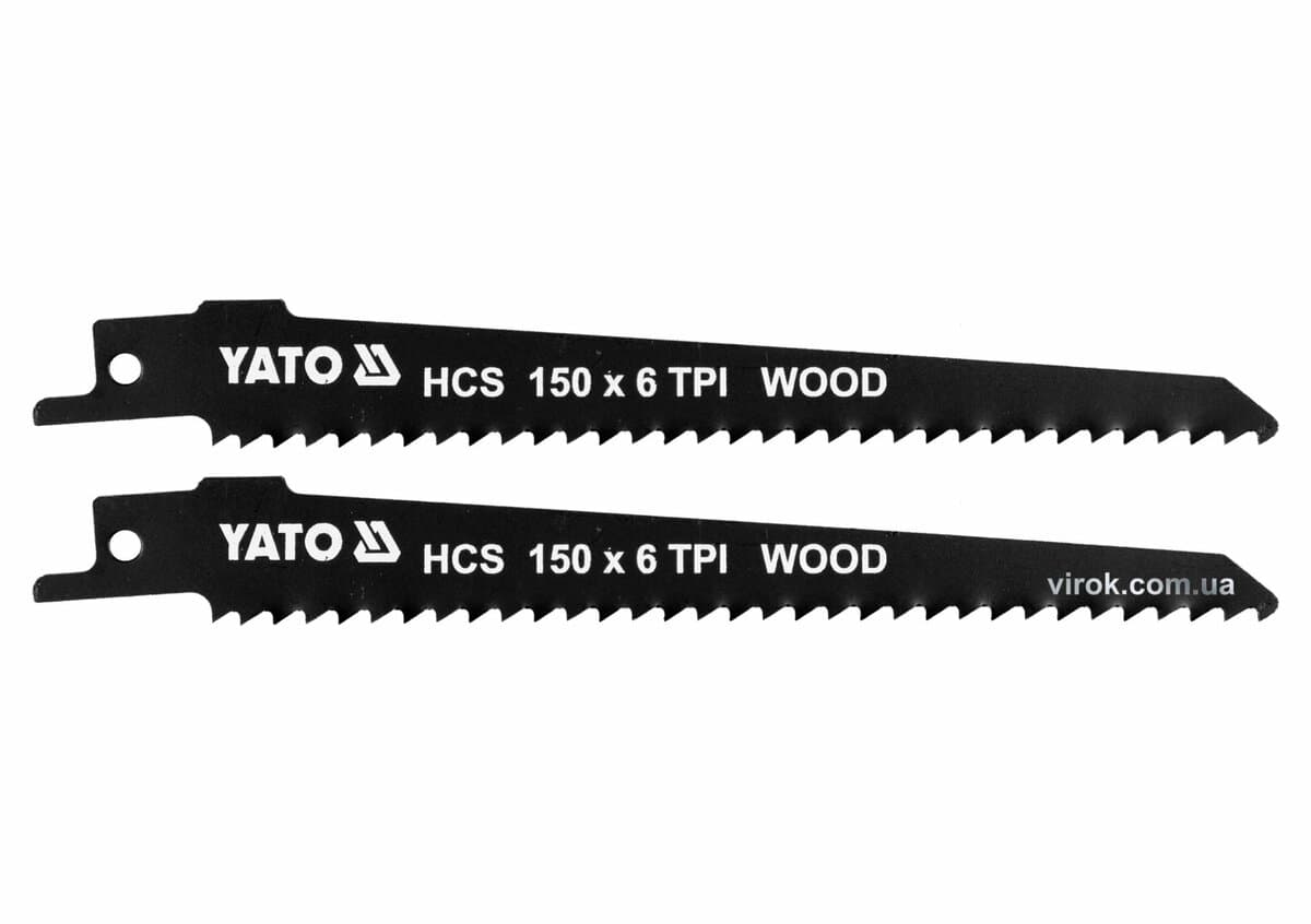 Полотна по дереву, до шаблевої пили YATO : l= 150 мм, h= 1 мм, 6 зубів/1", 2 шт. [50/200]