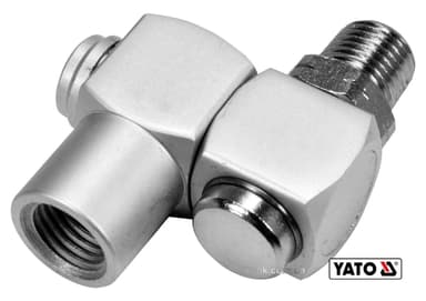 З'єднання пневматичне на шарнірі YATO з обертовим 360° наконечником Ø= 1/4" [20/100]