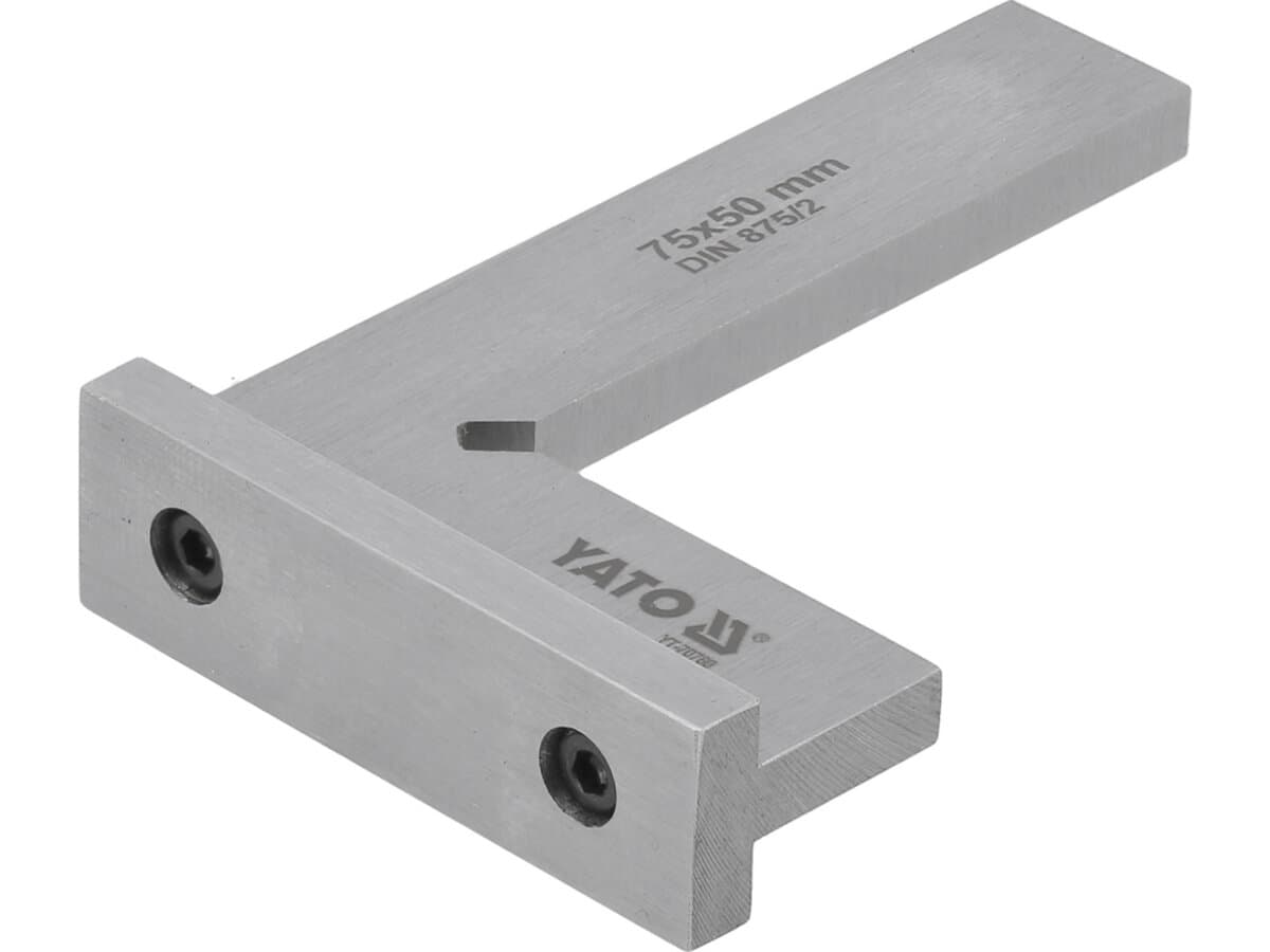 Кутник слюсарний 90° YATO з широкою основою, 75 х 50 мм [100]