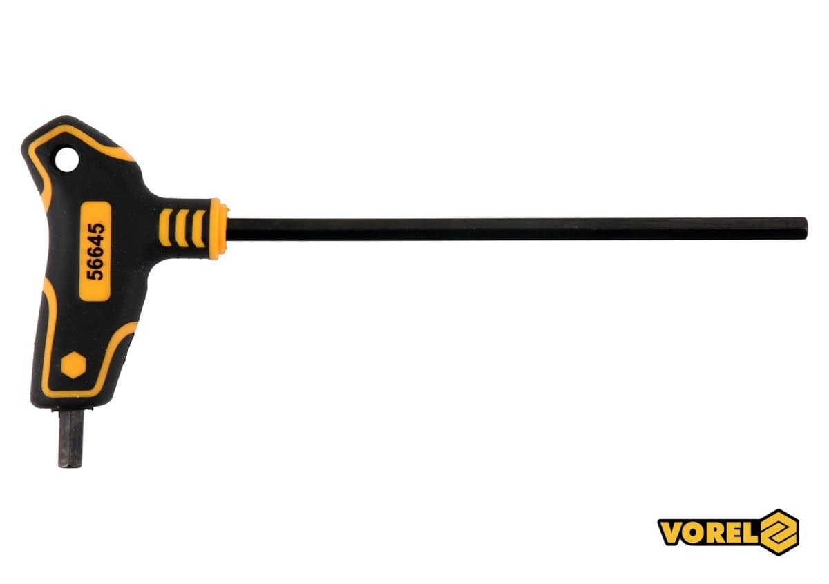 Ключ шестигранний VOREL : тип "Т", HEX 6 x 150 x 90 мм, Cr-V 6150 [24/192]