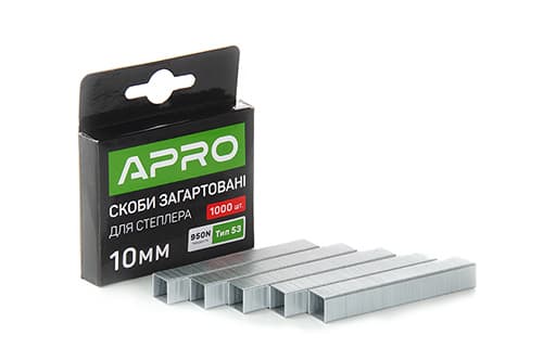Скоби загартовані 10х11.3х0.7мм 1000шт APRO
