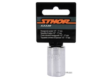 Головка торцева 6-гранна STHOR : квадрат- 1/2", М17, з вуглецевої сталі [Блістер] [10/250]