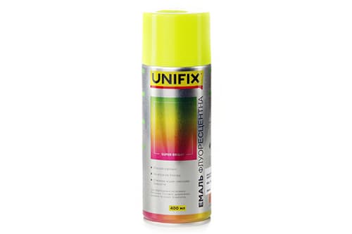 Емаль акрилова флуоресцентна RAL 1026 Жовтий 400мл UNIFIX