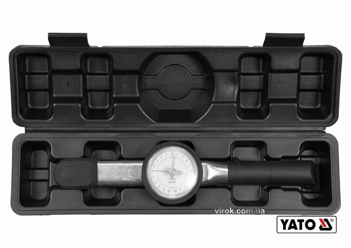 Ключ динамометричний YATO : квадрат 1/4", F= 1- 10 Нм зі стрілочно циферблатною шкалою [12]