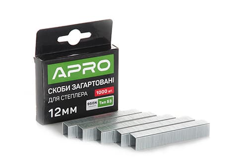 Скоби загартовані 12х11.3х0.7мм 1000шт APRO