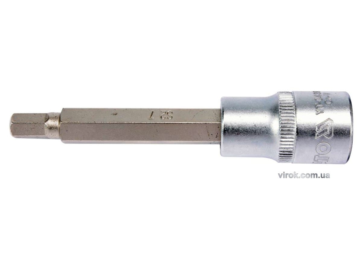 Головка торцева YATO квадрат 1/2 HEX M7, L= 100 мм. подовжена [20/120]
