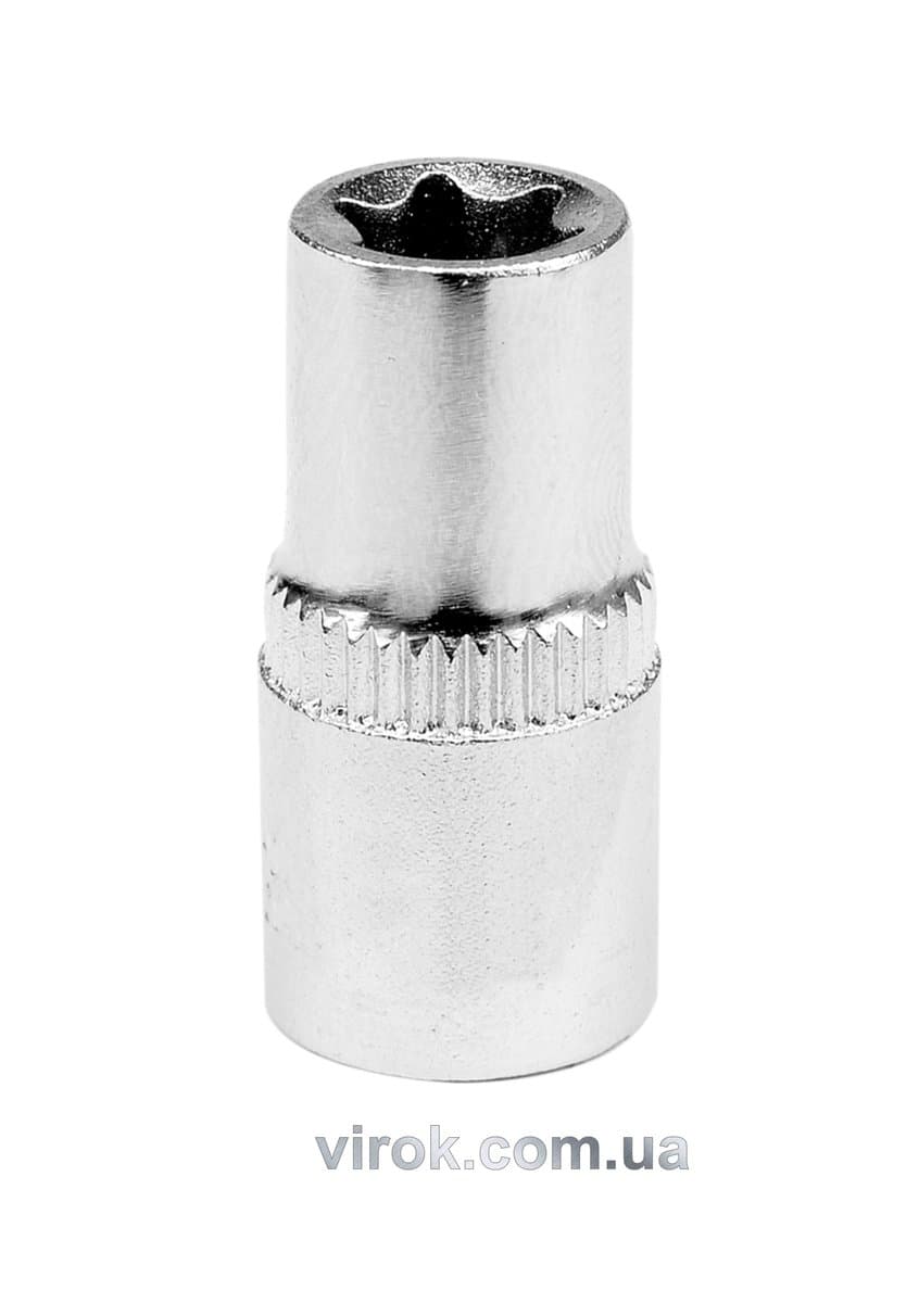 Головка торцева YATO : TORX E8, квадрат 1/4", L= 25 мм. CrV, [24/240/480]