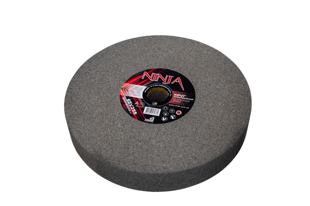 Круг для точила на керамічній зв'язці NINJA 300х50х32 мм F60 ТМ VIROK, твердість L