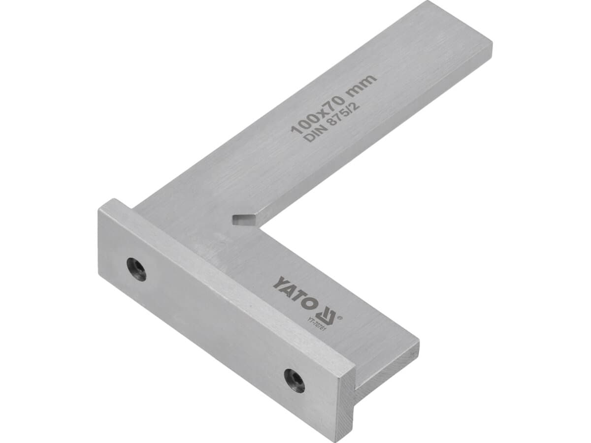 Кутник слюсарний 90° YATO з широкою основою, 100 х 70 мм [100]