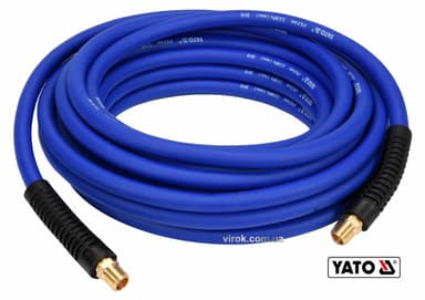 Шланг пневматичний гібридний (ПВХ+БНК) YATO: Ø6.5 мм x10 м, Ø=1/4", тиск ≤ 2 MPa, різьбов з'єдн.[10]