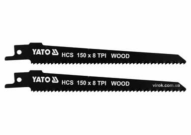 Полотна по дереву, до шаблевої пили YATO : l= 150 мм, h= 1 мм, 8 зубів/1", 2 шт. [50/200]