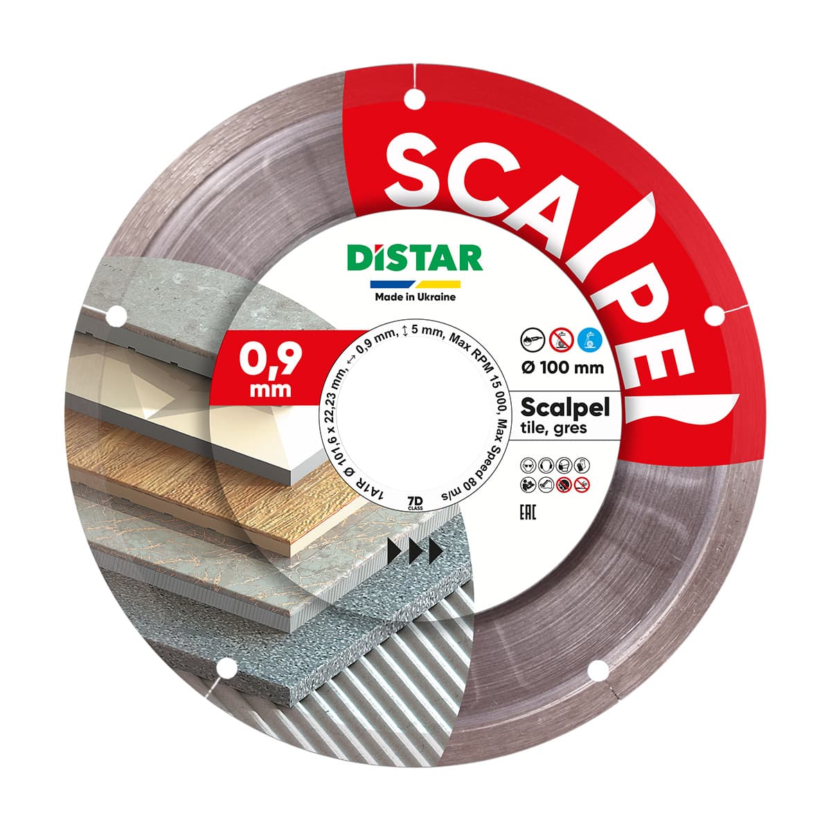 Круг алмазний вiдрiзний 1A1R 101,6x0,9/0,5x5x22,23 Scalpel