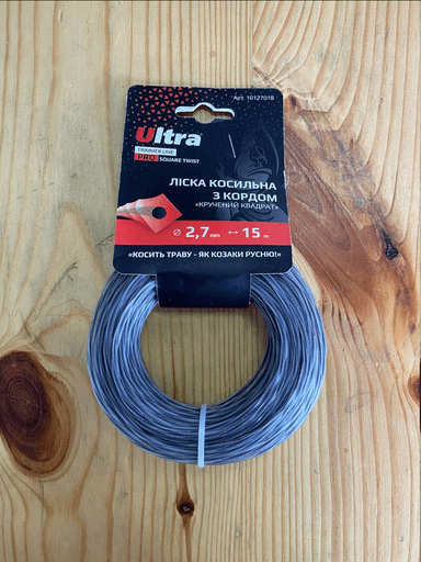 ULTRA Ліска для тримера армована Кручений Квадрат з кордом Ø2.7мм 15м