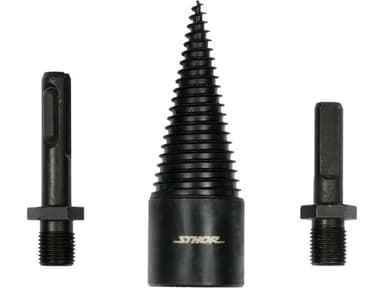 Свердло конічне для розколювання дерева VOREL, Ø=32 мм h= 90 мм з 2 шпинделями (SDS+ і 3-кутний) [5]