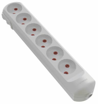 Колодка мережева VIROK: з 6 гніздами без заземлення