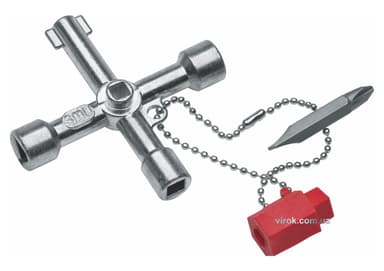 Ключ універсальний до розподільних шаф/щитів NWS "Electro" з насадкою 14" PH2/ 1x 7 мм, ланцюгом