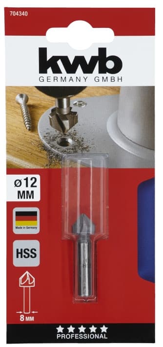 Зенківка по дереву і кольоровому металу, 12 мм, HSS, KWB (704340)