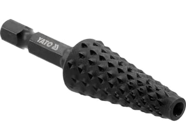 Фреза рашпільна конусна по дереву YATO, Ø= 15 мм, l= 65 мм, з 6-гран. шпиндель 1/4" з вуглец сталі