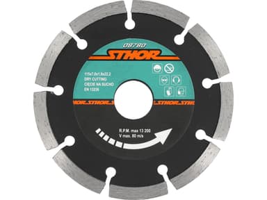 Диск відрізний алмазний сегментний STHOR : Ø= 115 мм, t-1,9 х h- 7 мм по кам, бетоні, кераміці [20]