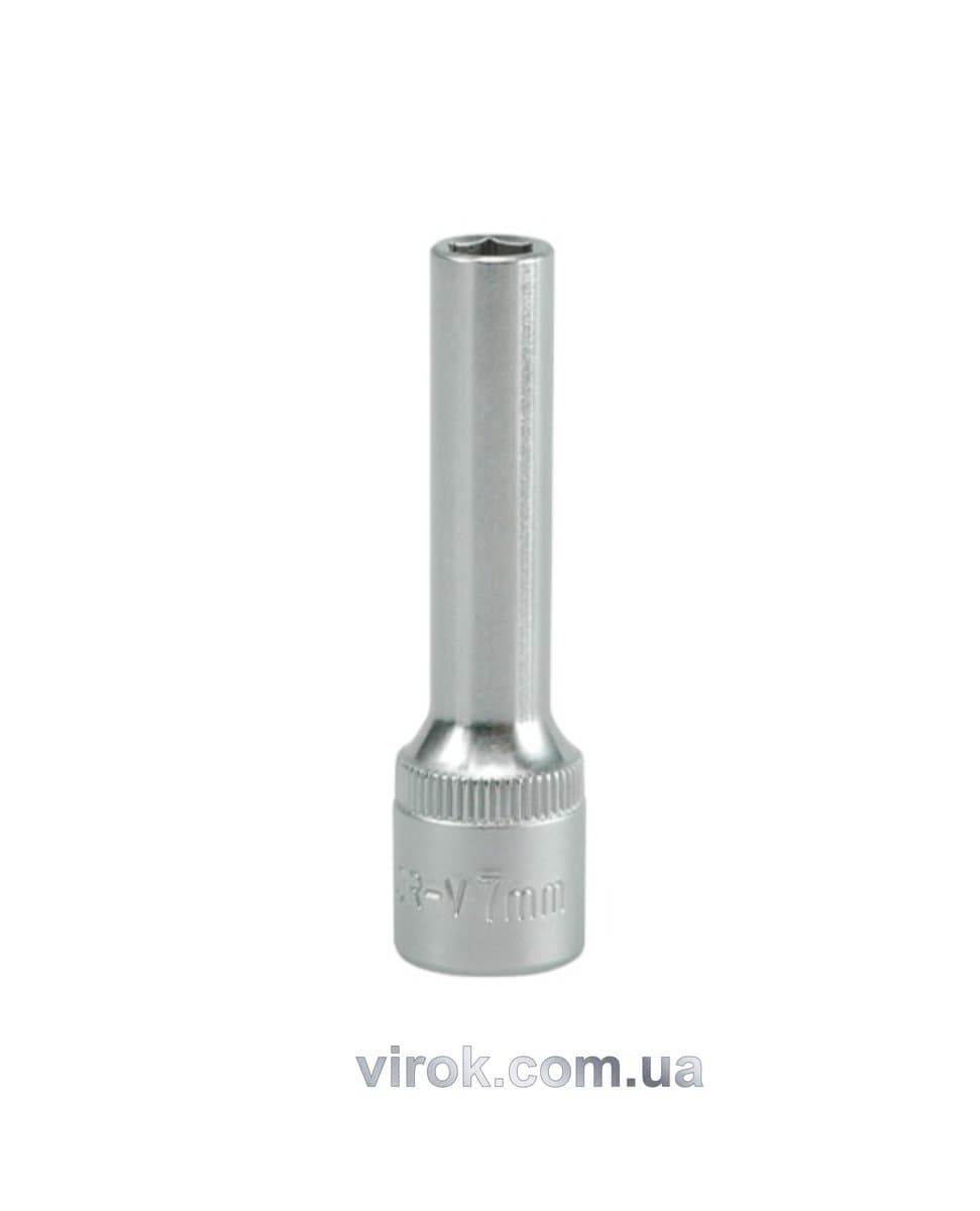 Головка торцева 6-гранна YATO : подовжена, квадрат 3/8", М= 7 мм, L= 63 мм [24/48/96]