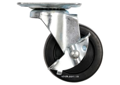 Колесо до візка поліпропіл. Ø=65мм, b=23мм VOREL з оберт. опорою і гальмом; h=84мм, навант.-30кг[72]