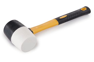 Киянка гумова чорно-біла з фібергласовою рукояткою 340гр СИЛА