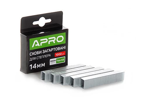 Скоби загартовані 14х11.3х0.7мм 1000шт APRO