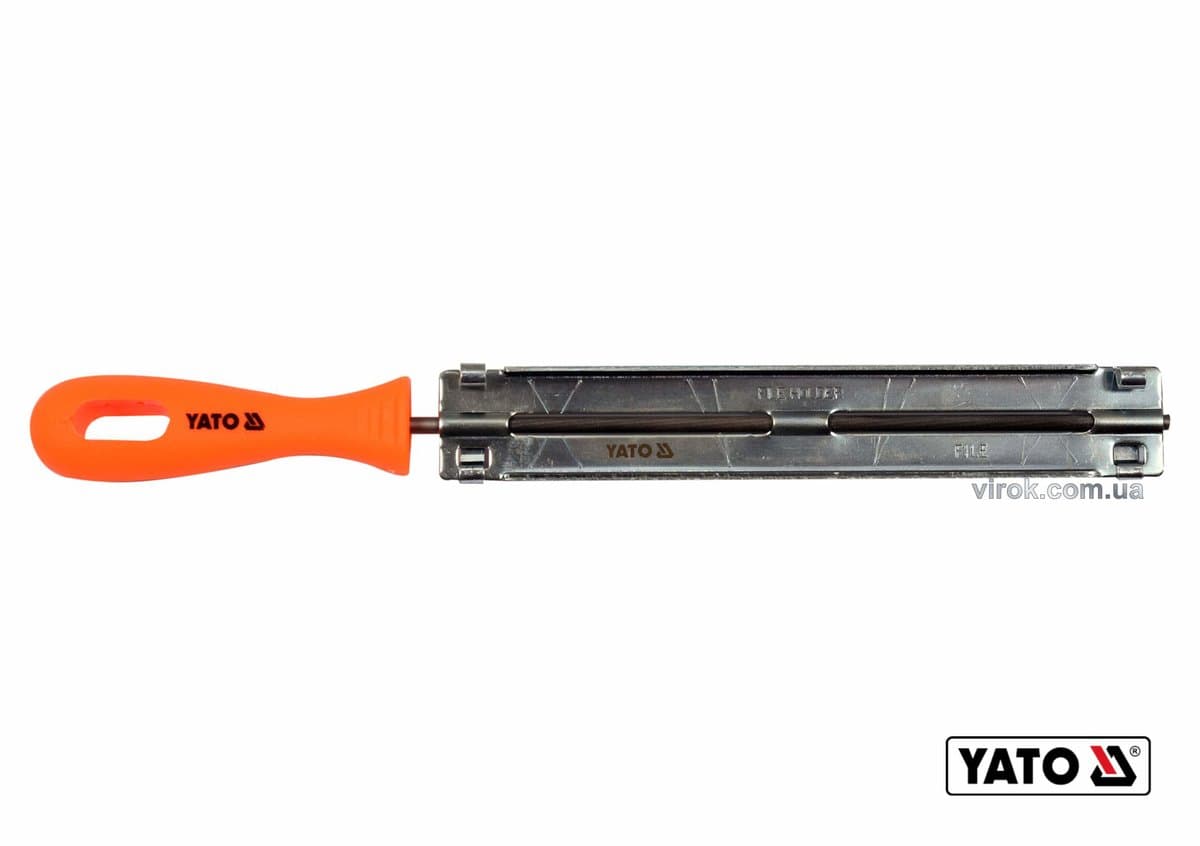 Направляюча з напильником для гостріння ланок ланцюгів YATO : Ø=4.8 мм, l=250 мм [4/100]