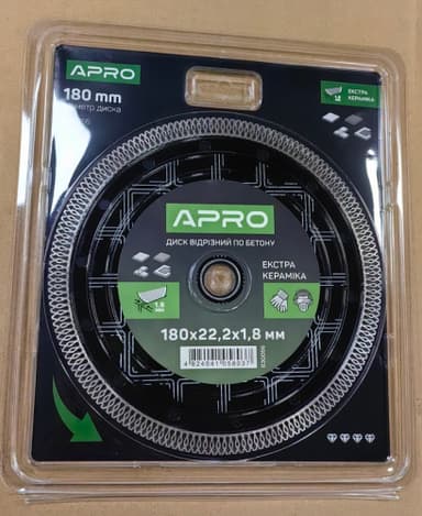 Диск відрізний по бетону Кераміка Екстра 180х1.8х22.22 мм 22-24% APRO