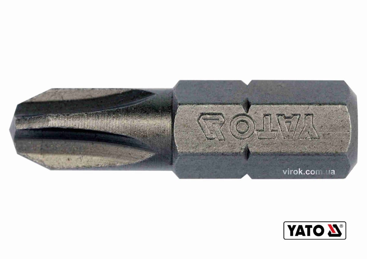 Насадка викруткова YATO : "Philips" PH3 х 25 мм. HEX 1/4". 10 (Уп/Шт.) [20/100]