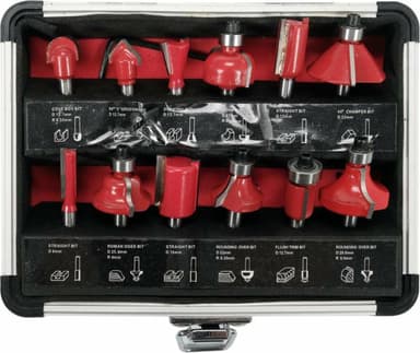 Фрези по дереву YATO зі шпинделем Ø= 6 мм, Ø= 6-32 мм, 12 шт [20]