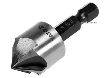 Зенкер конічний по металу YATO : HSS, Ø= 16.5 мм, l= 45 мм, 5 пругів, HEX- 1/4" [25/100]