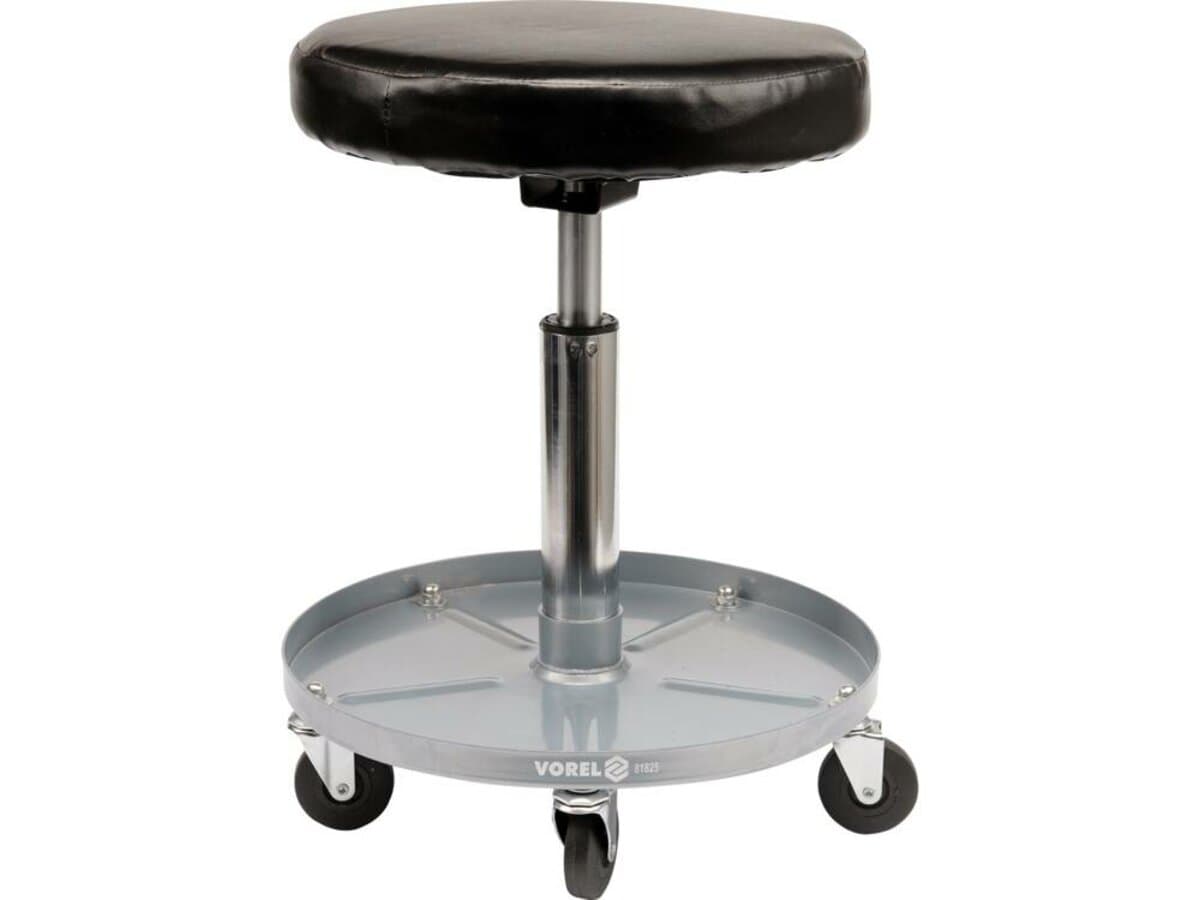 Табурет на колесах VOREL з регуляцією висоти 410-550 мм і полкою, макс. навантаж.- 135 кг [4]