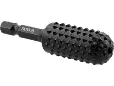 Фреза рашпільна циліндрична по дереву YATO Ø= 16 мм, l= 65 мм, 6-гран. шпиндель 1/4" з вуглец сталі