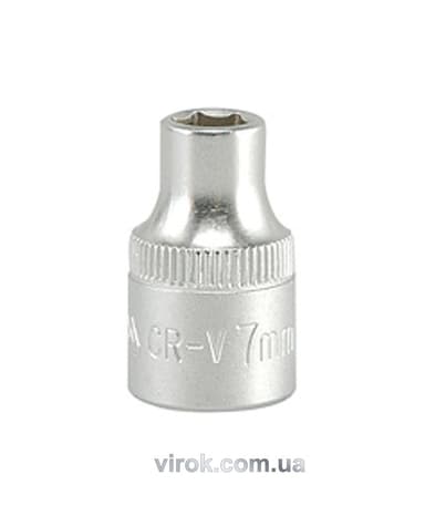 Головка торцева 6-гранна YATO : квадрат 3/8", М= 7 мм, L= 28 мм [24/240/480]