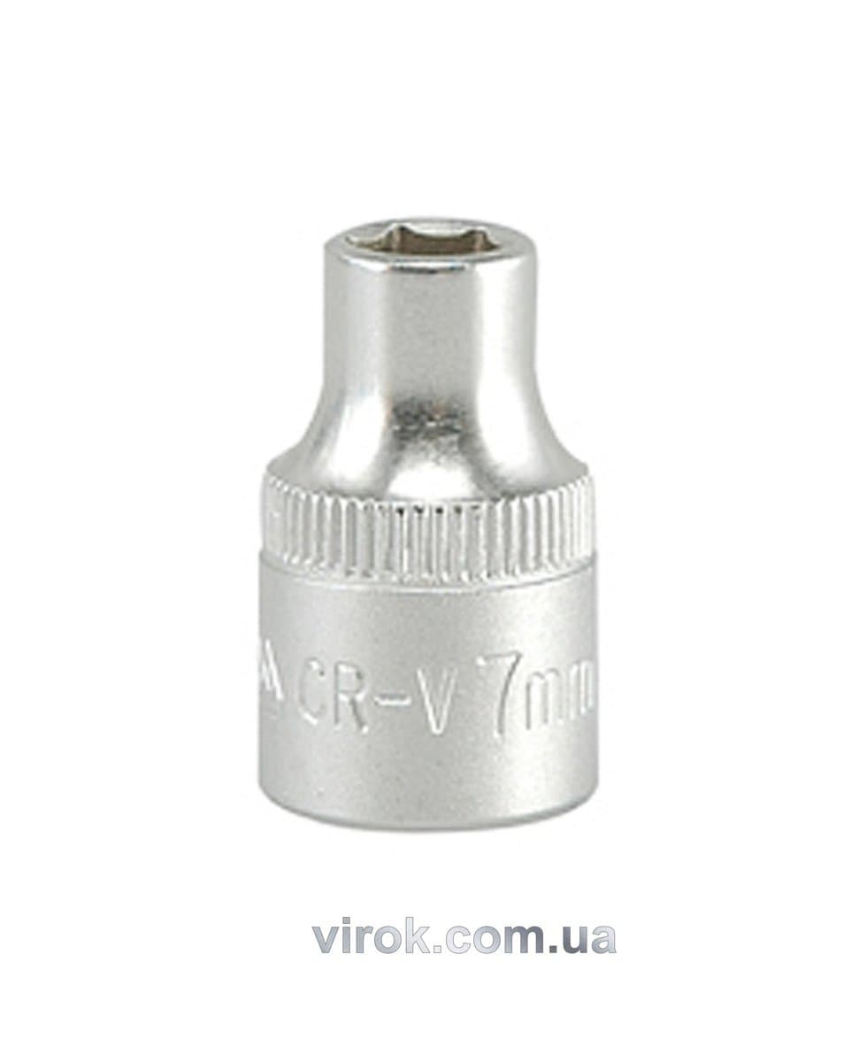 Головка торцева 6-гранна YATO : квадрат 3/8", М= 7 мм, L= 28 мм [24/240/480]